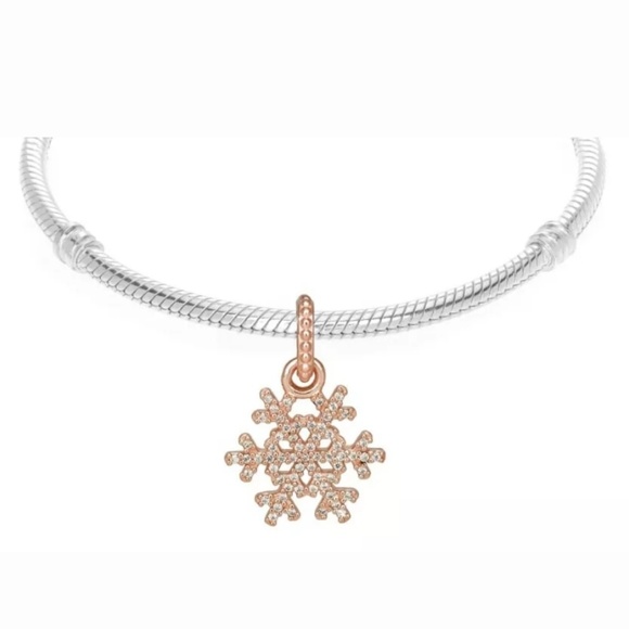 Pandora rose gold pave sparkling snowflake charm. - Picture 3 of 8